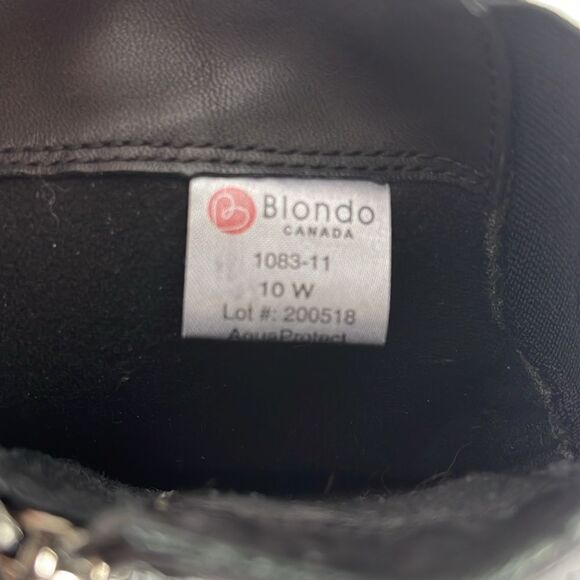 Blondo Black Leather Side Zip Ankle Booties Sz 10 - Picture 5 of 6